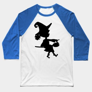 Witch Hovers On Her Broom Baseball T-Shirt